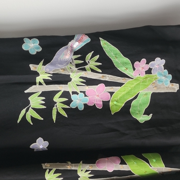 Vintage Tamara Catz Sequin Floral Bird Lightweight Printed Y2K Dress - Picture 4 of 8